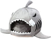 Grey Shark Bed for Small Cat Dog Cave Bed With  Removable Cushion,waterproof Bottom - BESTMASCOTA.COM