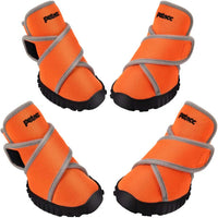 Petacc - Botas de perro impermeables para perros grandes, botas de mascotas, zapatos al aire libre con velcro reflectante ajustable, suela antideslizante, 4 unidades - BESTMASCOTA.COM