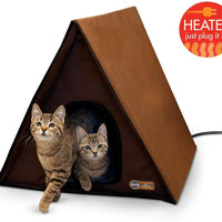 K&H Pet Products Multi-Kitty marco en A para exteriores, color chocolate, 35 x 20.5 x 20 pulgadas - BESTMASCOTA.COM