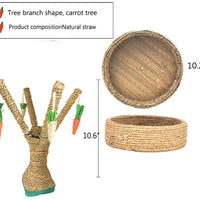 Hamiledyi Conejo de juguete para masticar, ratán, hierba, rascador, árbol de escalada, árbol de diversión, zanahoria, juguetes para animales pequeños - BESTMASCOTA.COM