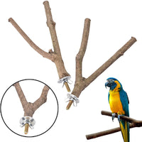 snnplapla 2pcs Bird Parrot Natural Madera Tenedor Stand Perch Toy -- 15 cm Birdcage Stands Pet Bird juguetes - BESTMASCOTA.COM