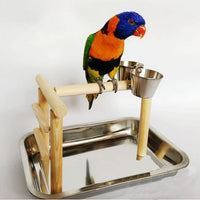 Alimentación loro periquito Cockatiel Jaula de Pájaros de la comida bol de agua mascota gancho para colgar de acero inoxidable Tazón Doble de tazas soporte de Clip para jaula soporte accesorios - BESTMASCOTA.COM