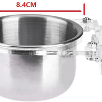 Pet Bird Alimentos Alimentación y agua potable Hanging Cup Acero Inoxidable Coop Colgador para Parrot Cage Budgie - BESTMASCOTA.COM