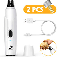 Bonve Pet - Molinillo de uñas eléctrico inalámbrico de 2 velocidades para gatos, recargable, cortadora de uñas de bajo ruido, sin dolor, para perros y gatos pequeños y medianos, grandes - BESTMASCOTA.COM
