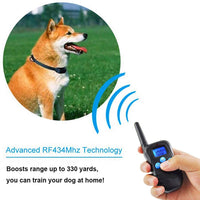 Runpettee - Collar de entrenamiento para perro, totalmente impermeable, recargable, con vibración, golpes, tono y retroiluminación LCD, collar electrónico de choque de Vibra, XL - BESTMASCOTA.COM