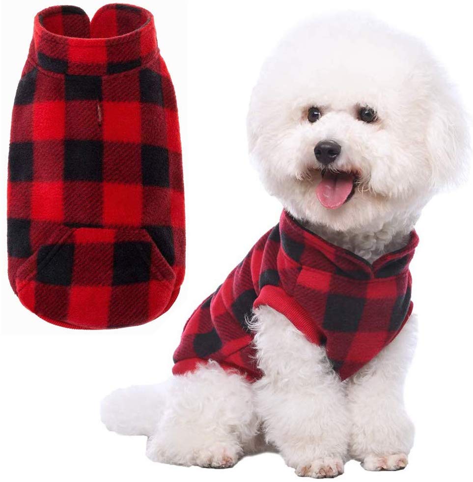 KOOLTAIL - Chaleco de forro polar para perro con bolsillo para mascotas, color rojo - BESTMASCOTA.COM