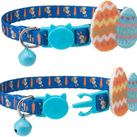 PAWCHIE - Collares para gato con campana - 2 unidades ajustables con huevo de Pascua y conejo de 20 a 11.0 in - BESTMASCOTA.COM