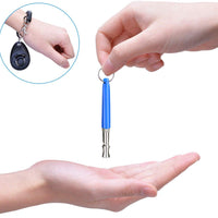 JESOT Silbato de entrenamiento de perro con clicker, kit de entrenamiento ultrasónico ajustable para perro con cordón para entrenamiento silencioso de repulsión de perro (paquete de 4) (negro y azul) - BESTMASCOTA.COM