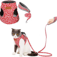 Juego de arnés y correa para gatos de Kismaple, ajustable suave malla transpirable con arnés para gatos gatitos - BESTMASCOTA.COM