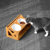 Petsoigné - Mesa de comedor para mascotas con soporte elevado de madera para mascotas, cuencos elevados con soporte oblicuo para comer más cómodamente para gatos, perros, gatitos y cachorros - BESTMASCOTA.COM