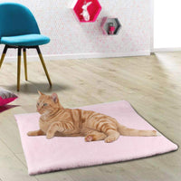 YUNNARL - Cama para gato (convertible) - Alfombrilla para gatos de pelo ligero y cálido, lavable a máquina, ideal para interiores de gatos, suelos, asientos traseros de coche, color rosa - BESTMASCOTA.COM