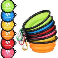 AGECASH - Cuenco plegable para perros, de silicona portátil, para viajes, ampliable para alimentar al agua de los alimentos, para el perro, gato, cuenco de viaje portátil para camping - BESTMASCOTA.COM