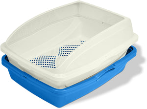 Van Ness CP5 Sifting Cat Pan/Litter Box with Frame, Blue/Gray - BESTMASCOTA.COM