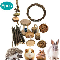 Juguetes para mascotas de cobaya, manzana natural y abedul, divertido juguete para ejercitar mancuernas, mantiene a tu pequeña mascota más cerca de la naturaleza, cuidado de los dientes molar, para chinchilla hámster conejos, pájaro, rata, gerbo. - BESTMASCOTA.COM
