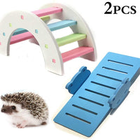 kathson Play puente hámster balancín pequeños animales, juguete de hámster para mouse y hámster enano ratones Parque infantil paquete de 2 - BESTMASCOTA.COM
