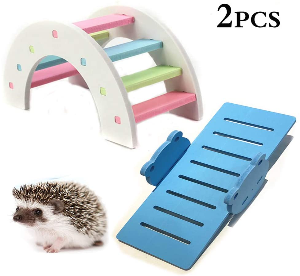 kathson Play puente hámster balancín pequeños animales, juguete de hámster para mouse y hámster enano ratones Parque infantil paquete de 2 - BESTMASCOTA.COM