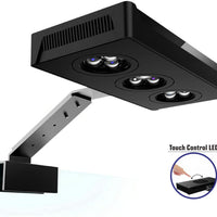 HIPARGERO Luz LED de acuario – Luces LED de acuario 30W de agua salada con control táctil y chips Cree de 3 W para peces de arrecife de coral Nano tanque - BESTMASCOTA.COM
