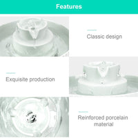 Cat Water Fountain Porcelain, Cupcake Pet Fountain for Cat and Dog, Scratch Resistant Cat Water Dispenser, Easy to Clean Ultra Quiet, Cleaning brushes, Classic Design, Stronger than Ceramic Fountain - BESTMASCOTA.COM