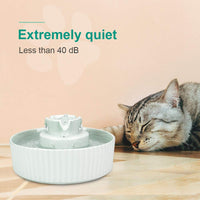 Cat Water Fountain Porcelain, Cupcake Pet Fountain for Cat and Dog, Scratch Resistant Cat Water Dispenser, Easy to Clean Ultra Quiet, Cleaning brushes, Classic Design, Stronger than Ceramic Fountain - BESTMASCOTA.COM