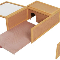 PawHut - Caseta de tortuga de madera de 37.0 in de largo, para interior de animales pequeños, jaula de reptil al aire libre - BESTMASCOTA.COM