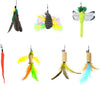 Cat juguetes interactivo, 9 paquetes retráctil gato juguete Varita, Cat Juguete de plumas, Assorted recambios Teaser Varita Exerciser Toy Set, pescado Bird Butterfly Dragonfly Gusano - BESTMASCOTA.COM