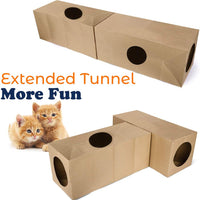 PAWABOO Tubo de túnel para gatos, paquete de 2, papel kraft natural grueso de alta calidad, túneles extendidos para mascotas, gatos, gatos, tiendas, juguetes interactivos, laberinto, casa de gatos, cama para gato, cachorro, conejo, etc. - BESTMASCOTA.COM