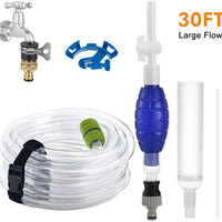 Flow.month - Limpiador de grava para pecera, manguera de 30 pies de largo, sifón de vacío, bomba de cambio de agua, kit y herramientas de limpieza de arena - BESTMASCOTA.COM