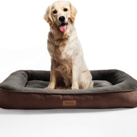 Cama para perros grande de Petsure M/L/XL (32/36/43 pulgadas) para mascotas pequeñas, medianas, grandes de hasta 45/70/100 libras – Cama para mascotas de felpa – Cama para perros extra grande para caja – Lavable a máquina – gris/marrón - BESTMASCOTA.COM