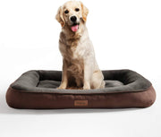 Cama para perros grande de Petsure M/L/XL (32/36/43 pulgadas) para mascotas pequeñas, medianas, grandes de hasta 45/70/100 libras – Cama para mascotas de felpa – Cama para perros extra grande para caja – Lavable a máquina – gris/marrón - BESTMASCOTA.COM