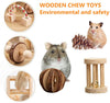 Goging Hamster Chew Toys, 10Pack Guinea Pig Rat Gerbil Chew Toys Accessories, Natural Wooden Pine Chewing and Playing Exercise Bell Roller Teeth Care Toy for Bunny Rabbits Gerbils Small Pets - BESTMASCOTA.COM