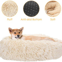AutoWT - Cama para perro, cama de donut para perro, cama para gato, nido de peluche suave, cojín para gato con esponja, parte inferior antideslizante para mascotas pequeñas y medianas, para dormir en el interior, lavable a máquina - BESTMASCOTA.COM