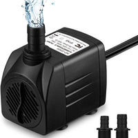 Homasy 400GPH Bomba sumergible de 25 W, bomba de agua de fuente ultra silenciosa con cable de alimentación de 5.9 pies, 2 boquillas para acuario, tanque de peces, estanque, hidroponía, estatuario - BESTMASCOTA.COM