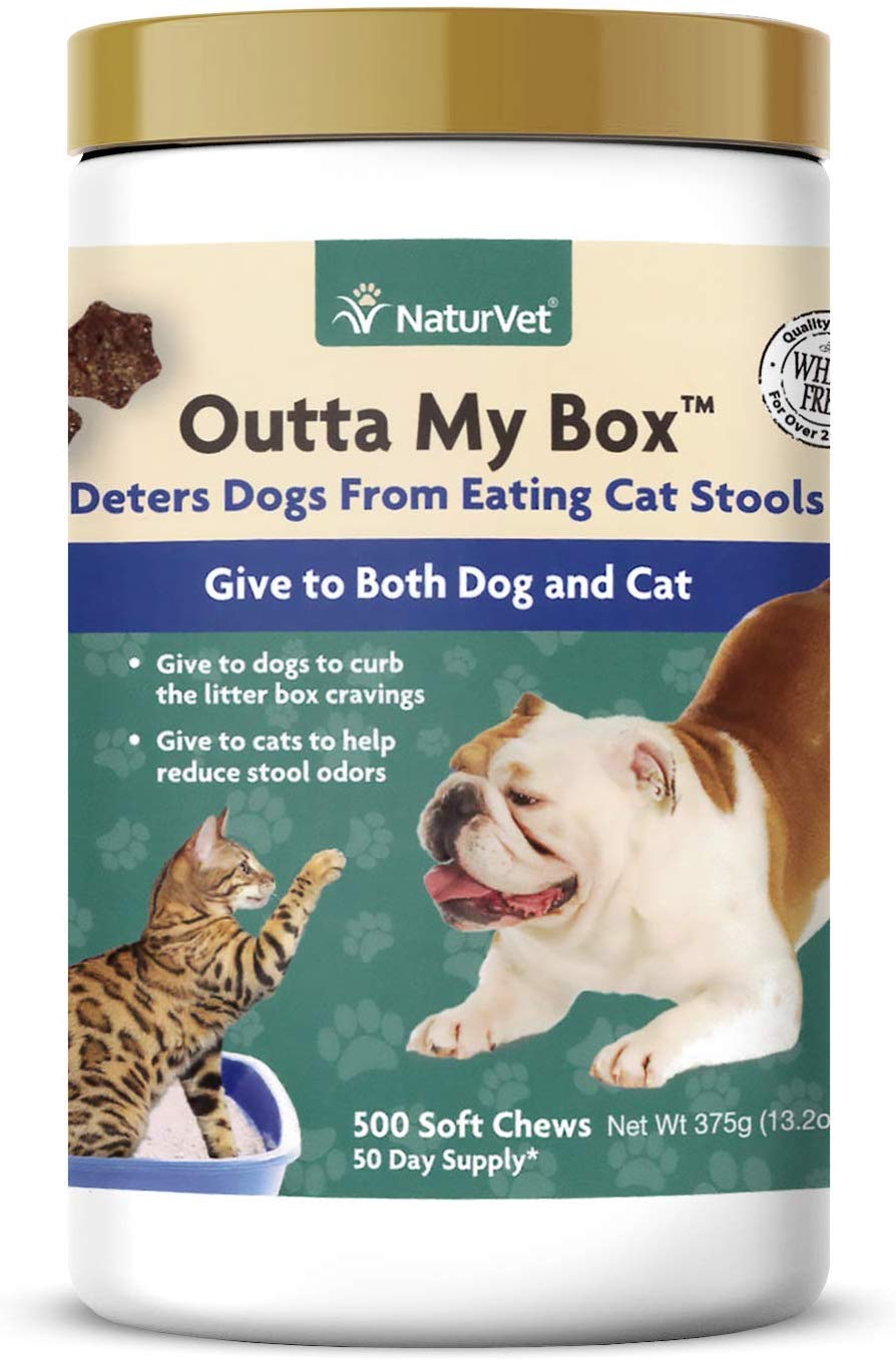 NaturVet – Outta My Box – 500 Soft Chews – Deters Dogs from Eating Cat Stools – Reduces Cat Stool Odors – For Dogs & Cats – 50 Day Supply - BESTMASCOTA.COM