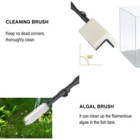 Upettools - Herramienta de limpieza para acuario, 6 en 1, kit de limpieza para algas de peceras, rascador de algas, mango largo ajustable, juego de limpieza de cepillos para pecera - BESTMASCOTA.COM