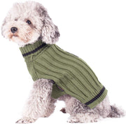 kyeese Dog Sweater Turtleneck with Leash Hole Dogs Pullover Sweaters Stretchy Knitwear US Army Warm Pet Clothes for Fall Winter - BESTMASCOTA.COM