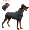 SlowTon - Abrigo de invierno para perro, cálido forro polar para perro, chaqueta exterior con cuello alto y bufanda reflectante, a rayas, ajustable, impermeable, resistente al viento, chaleco suave para cachorros - BESTMASCOTA.COM