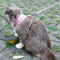 worderful malla gato arnés con correa para mascotas arnés Juego gato caminar chaleco para gatito - BESTMASCOTA.COM