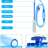 Numero-One - Filtro de agua para acuario, sifón de acuario, bomba de vacío que cambia de agua, lavado de arena, flujo de agua ajustable con colador incorporado, válvula de salida, bolsa de aire - BESTMASCOTA.COM