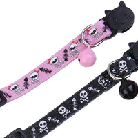 BoomBone - Collar para gato, diseño de calavera, con campana, paquete de 2 collares seguros para cachorros de Halloween - BESTMASCOTA.COM