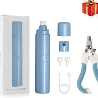 Pet Nail Grinder Kit for Dogs, Dual LED 2-Speed Electric Pet Nail Trimmer, Low Noise Painless Portable Cat Nail Clipper, Paws Grooming Set for Small Medium Pet Dog Cat - BESTMASCOTA.COM