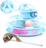 Pecute - Rodillo de gato con ratón interactivo de 4 niveles, juguete de torre de pista con gato y bolas de flash - BESTMASCOTA.COM