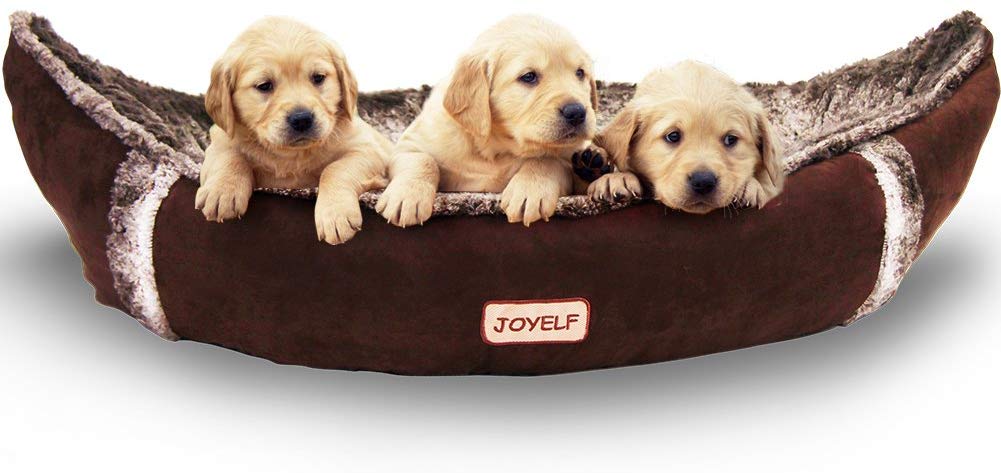 Cama ortopédica para perro JOYELF, tamaño mediano, con funda extraíble y lavable para perros pequeños a medianos y juguetes como regalo - BESTMASCOTA.COM