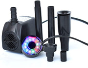 COODIA 15W 200GPH (750L/H) Fuente sumergible con 12 LED de color RGB de flujo de luz ajustable, para acuario estanque, fuente de peces, agua hidropónica - BESTMASCOTA.COM