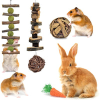 KATUMO - Juguetes para masticar conejo, 100% madera de manzana natural, chinchillas, cobayas, hámsteres, juguetes para mascotas, accesorios adecuados para conejos, ardillas, gerbios pequeños, masticar y jugar ejercicio de dientes - BESTMASCOTA.COM