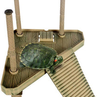 Turtle Pier flotante Basking plataforma con rampa para tortuga Salamandra salamandra de rana, 11.4"x 9.4" (LW), se adapta a 5.1 – 12.2" nivel de agua - BESTMASCOTA.COM
