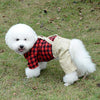 SMALLLEE_LUCKY_STORE Pet Clothes for Small Dog Cat Red Plaid Shirts Sweater with Khaki Overalls Pants Jumpsuit - BESTMASCOTA.COM