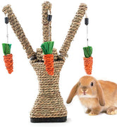 Hamiledyi Bunny divertido árbol conejo juguete masticable con forma de zanahoria Playpen - BESTMASCOTA.COM