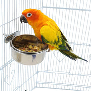 Comedero para semillas de pájaros, para mascotas, de acero inoxidable, con soporte de abrazadera para loros medianos y grandes, conos solares, caique, cacatúa, gris africano, macaws, Amazon - BESTMASCOTA.COM