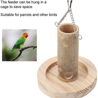 Alimentador de pájaros HEEPDD, tubo de bambú natural para colgar pájaros, contenedor de alimentos para almacenar alimentos a prueba de masticación. - BESTMASCOTA.COM