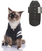 expawlorer gato suéter para clima frío – gris de punto ropa de chamarra suave mascota ropa de invierno para gato y perro pequeño - BESTMASCOTA.COM